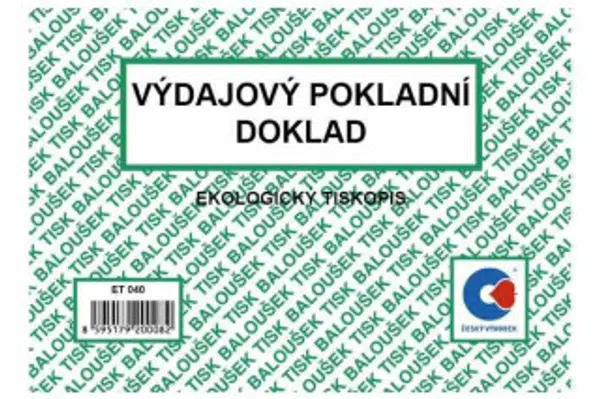 Výdajový pokladní doklad A6