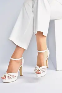 Fox Shoes Women's Evening Dress Shoes with Pearlescent Platform Heels