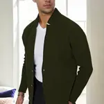 87095 Dewberry Mens Knitwear Cardigan-Khaki
