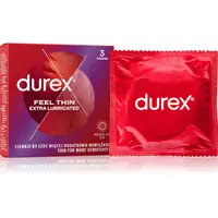 Durex Feel Thin Extra Lubricated kondomy 3 ks