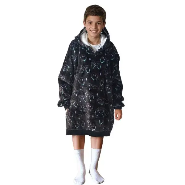 Cozy Noxxiez CH340 PC hráč potisk - hřejivá televizní mikinová deka s kapucí pro děti 7