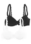 PETITE FLEUR Podprsenka  čierna / biela