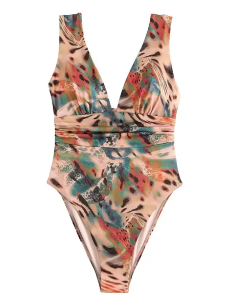 Next Jednodielne plavky  smaragdová / pastelovo ružová / oxidová / čierna