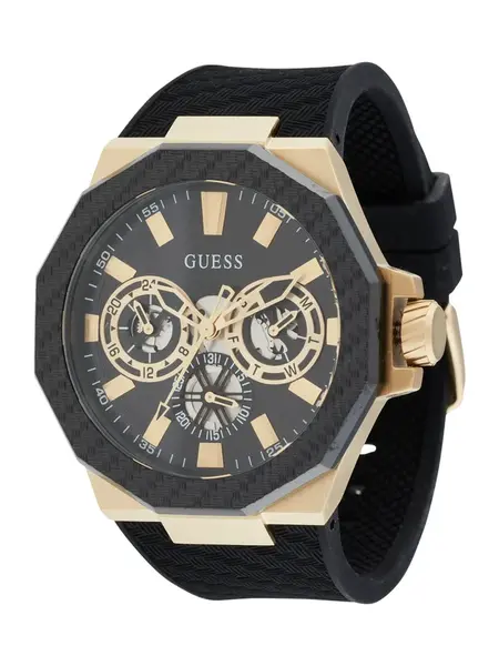 GUESS Analógové hodinky 'Indy'  zlatá / čierna