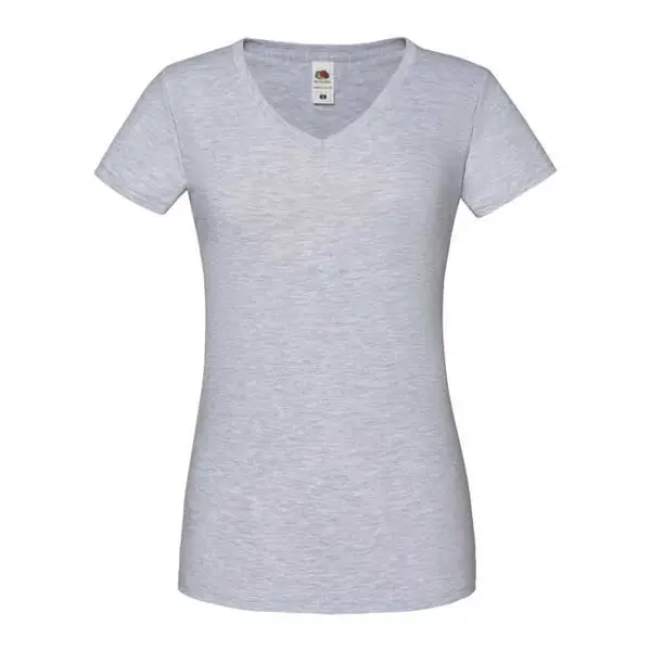 Iconic Vneck Fruit of the Loom Women's Grey T-shirt