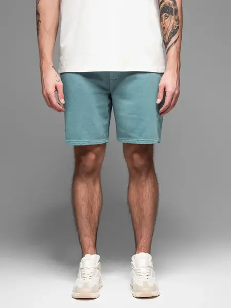 Ombre Men's RELAXED FIT athleisure style short sweat shorts - turquoise