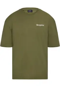 Dropsize Tričko  olivová / biela