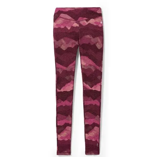 Smartwool W CLASSIC THERMAL MERINO BL PATTERN BB Dámské spodní kalhoty, vínová, velikost