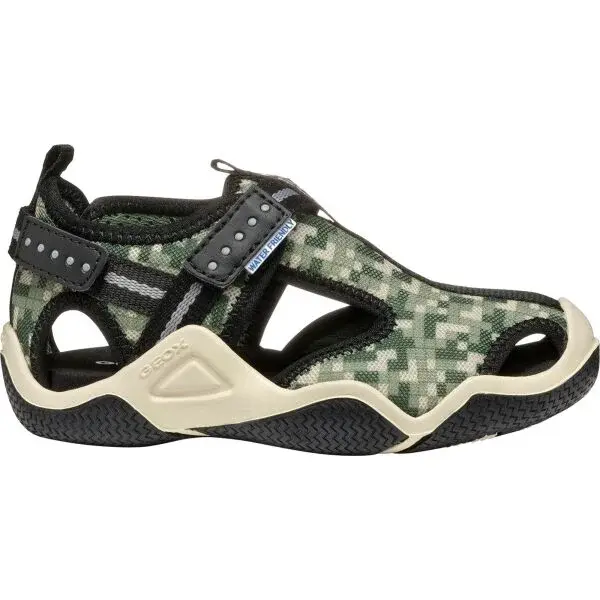 Geox J WADER A - PRINT Chlapecké sandály, zelená, velikost