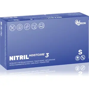 Espeon Nitril Moistcare3 Dark Blue nitrilové nepudrované rukavice s hydratačným účinkom veľkosť S 2x50 ks