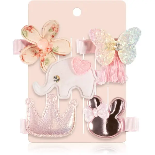 BrushArt KIDS Elephant hair clip set sponky do vlasov Elephant 5 ks