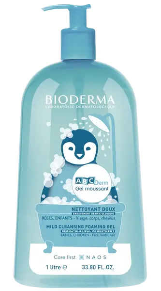 BIODERMA ABCDerm Moussant Jemný čistiaci gél 1 l