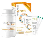 LIPO C ASCOR Forte vitamín C s lipozomálnym vstrebávaním 60 kapsúl + testovacie prúžky 4 ks