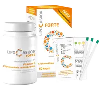 LIPO C ASCOR Forte vitamín C s lipozomálnym vstrebávaním 60 kapsúl + testovacie prúžky 4 ks