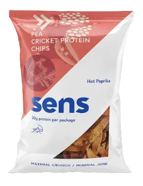 SENS Hrachové chipsy s cvrčším proteinom - Pikantná paprika 80 g
