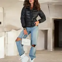 Resti Black women's quilted jacket with hood