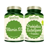 GREENFOOD NUTRITION Probiotiká Lactospore® + Prebiotiká + Vitamín D3 2 x 60 kapslí