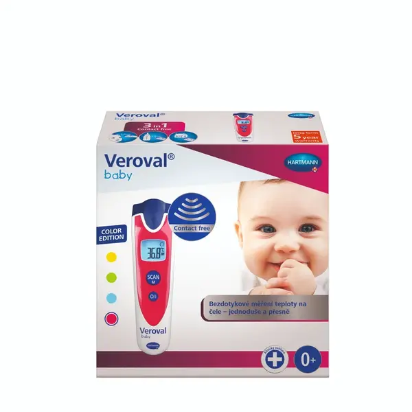 HARTMANN Veroval Baby Bezdotykový infračervený teplomer digitálny, červený