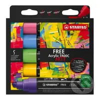 Akrylový popisovač STABILO FREE Acrylic - klínový hrot 4-10 mm - sada Seaside 5 ks