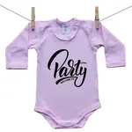 Boodyy Ružové Body s dlhým rukávom Welcome to party 62 (2-4 mesiace)