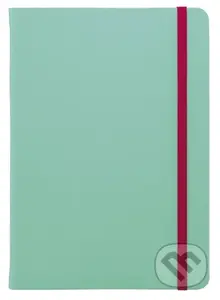 Notes - mentolovej farby s červenou gumičkou (bodkovaný)