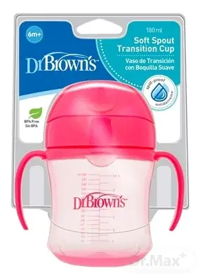 Dr.Brown´s Hrnček S Mäkkým Náustkom 180 ml Od 6 Mesiacov Ružový