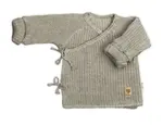 Dojčenský svetrík, rastúci, na zaväzovanie na boku - tm. béžová, 62/68