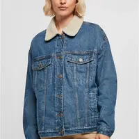 Women's Oversized Denim Jacket Sherpa Clear Blue Washed