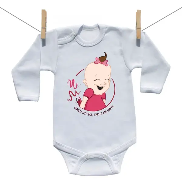 Boodyy Body s dlhým rukávom Chceli ste ma tak si to teraz užite Dievča 62 (2-4 mesiace)