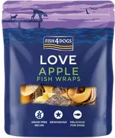 FISH4DOGS Maškrty pre psy rybie závitky s jablkom 90g