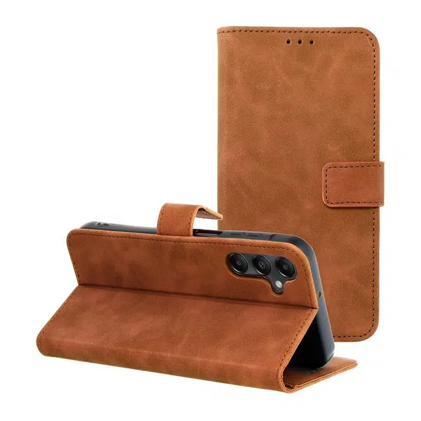 Flipové pouzdro TENDER Book pro Samsung Galaxy A15 4G / A15 5G, hnědá