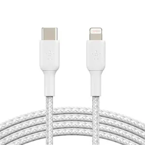 Kabel Belkin USB-C s lightning konektorem, 2m, bílý - odolný