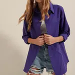 Bigdart 3900 Oversize Long Basic Shirt - Purple