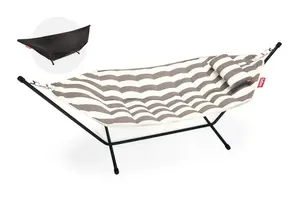 Houpací síť headdemock superb vč. polštáře a černé konstrukce, více variant - Fatboy Barva: stripe cacao