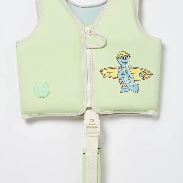 Dětská plavecká vesta SunnyLife Shred Turtle Aqua x Rip Curl 1-2 years zelená barva