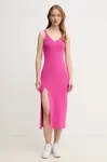 Šaty Lacoste růžová barva, midi, EF9270