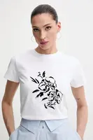 Bavlněné tričko Karl Lagerfeld bílá barva, A2W17058