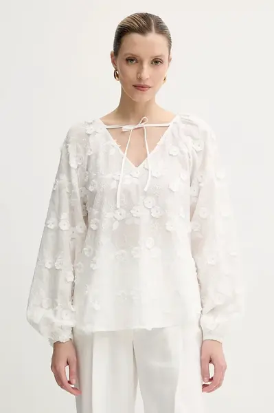 Halenka Guess PELARI dámská, bílá barva, vzorovaná, W5GH0Y WHAJ0