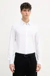 Košile BOSS pánská, bílá barva, slim, s klasickým límcem, 50533434