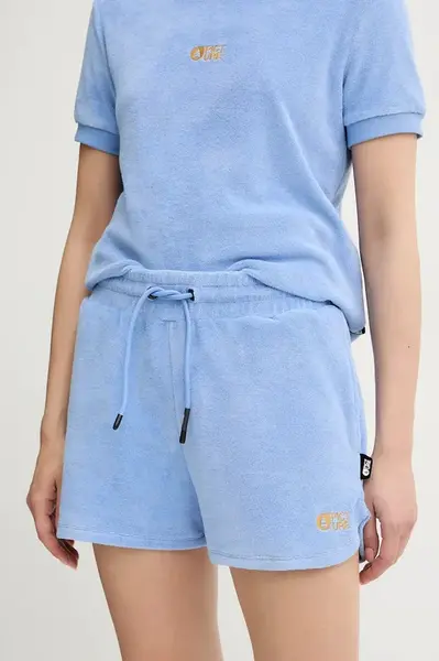 Kraťasy Picture Carrella dámské, modrá barva, high waist, WSH0100