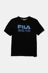 Dětské bavlněné tričko Fila IFFEZHEIM černá barva, s potiskem, FAT0667