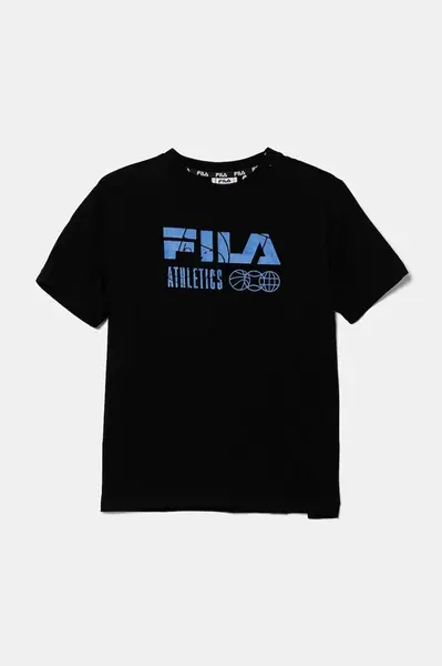 Dětské bavlněné tričko Fila IFFEZHEIM černá barva, s potiskem, FAT0667