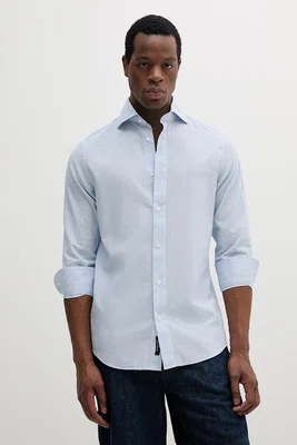 Bavlněná košile Marciano Guess BILL pánská, modrá barva, regular, 5GHH20 4469Z