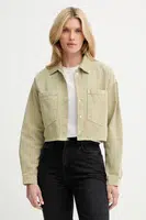 Džínová bunda Answear.LAB zelená barva, přechodná, oversize