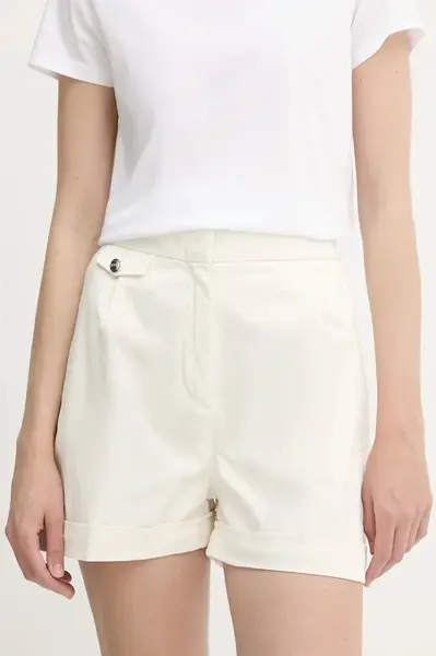 Kraťasy BOSS Orange dámské, béžová barva, high waist, 50540402