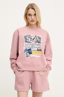 Bavlněná mikina Moschino Jeans dámská, růžová barva, s potiskem, 1706 3228