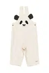 Dětské lacláče Donsje Kladi Overalls Panda béžová barva, s aplikací, 3036601