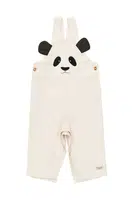 Dětské lacláče Donsje Kladi Overalls Panda béžová barva, s aplikací, 3036601