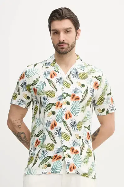 Košile Lindbergh pánská, bílá barva, relaxed, 30-203729