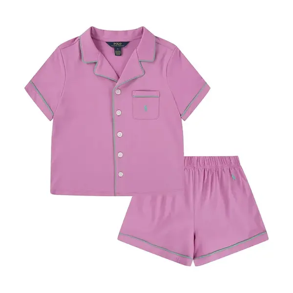 Dětské bavlněné pyžamo Polo Ralph Lauren fialová barva, 4P0241